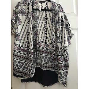 Printed kimono cardigan